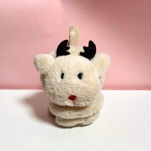 Y2K 2000s plush fur holiday winter reindeer earmuffs